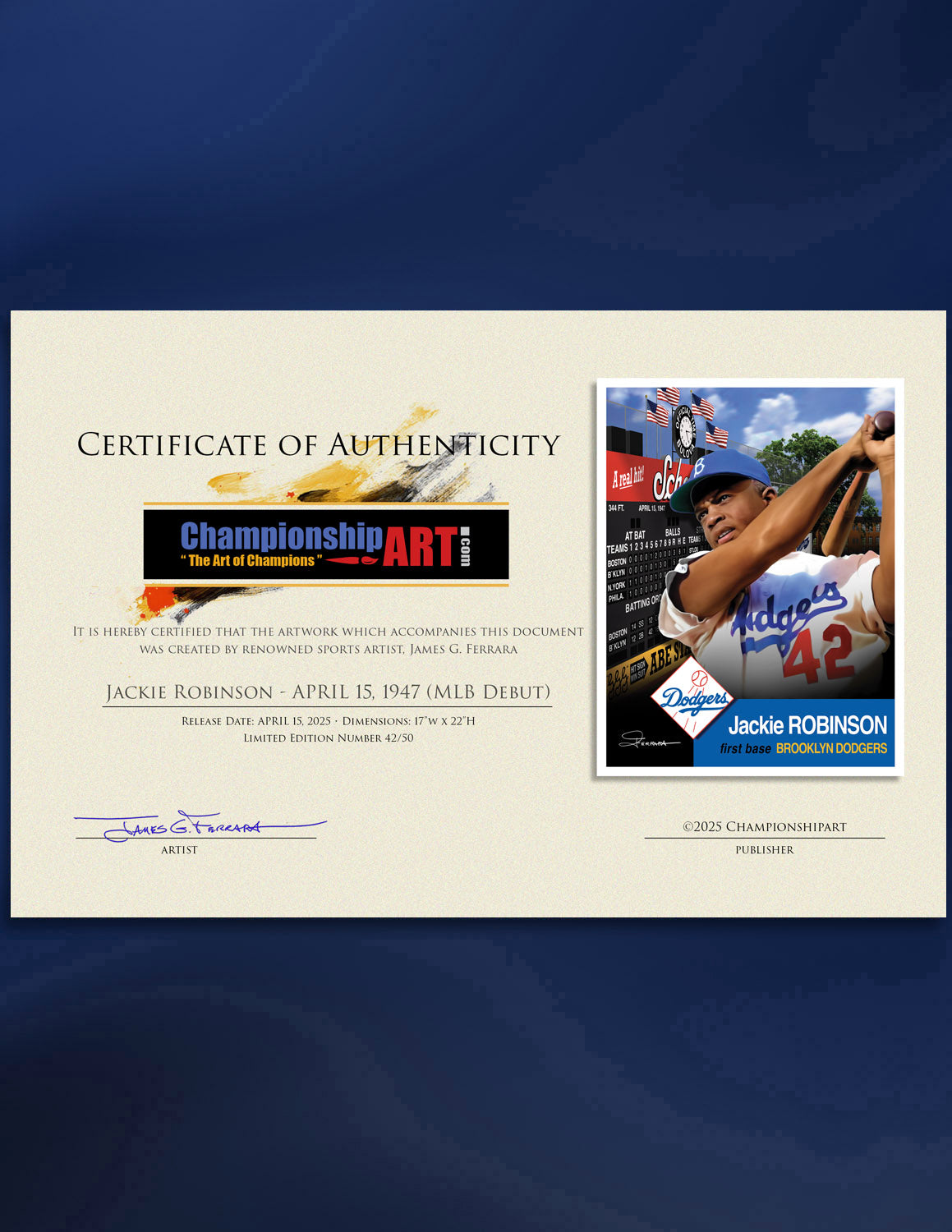 Jackie Robinson - MLB Debut April 15, 1947
