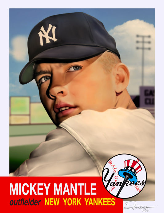 1953 Mickey Mantle Topps #82 Print