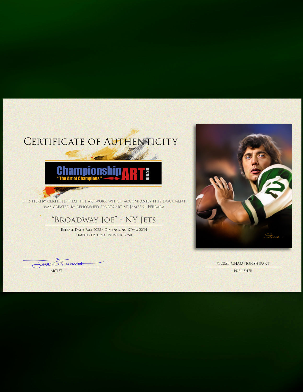 Broadway Joe Namath, NY Jets
