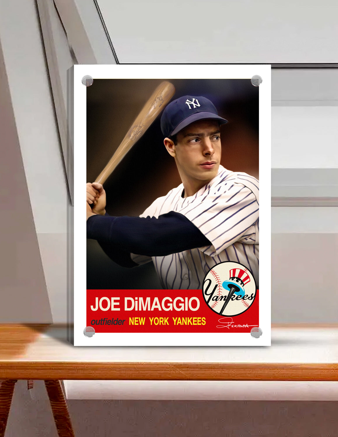 Joe DiMaggio - New York Yankees 5"x 7" Baseball Card Art