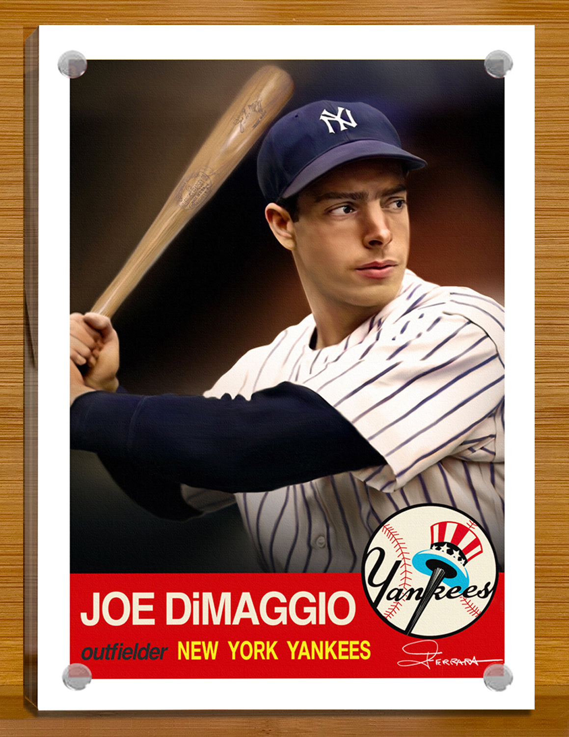 Joe DiMaggio - New York Yankees 5"x 7" Baseball Card Art