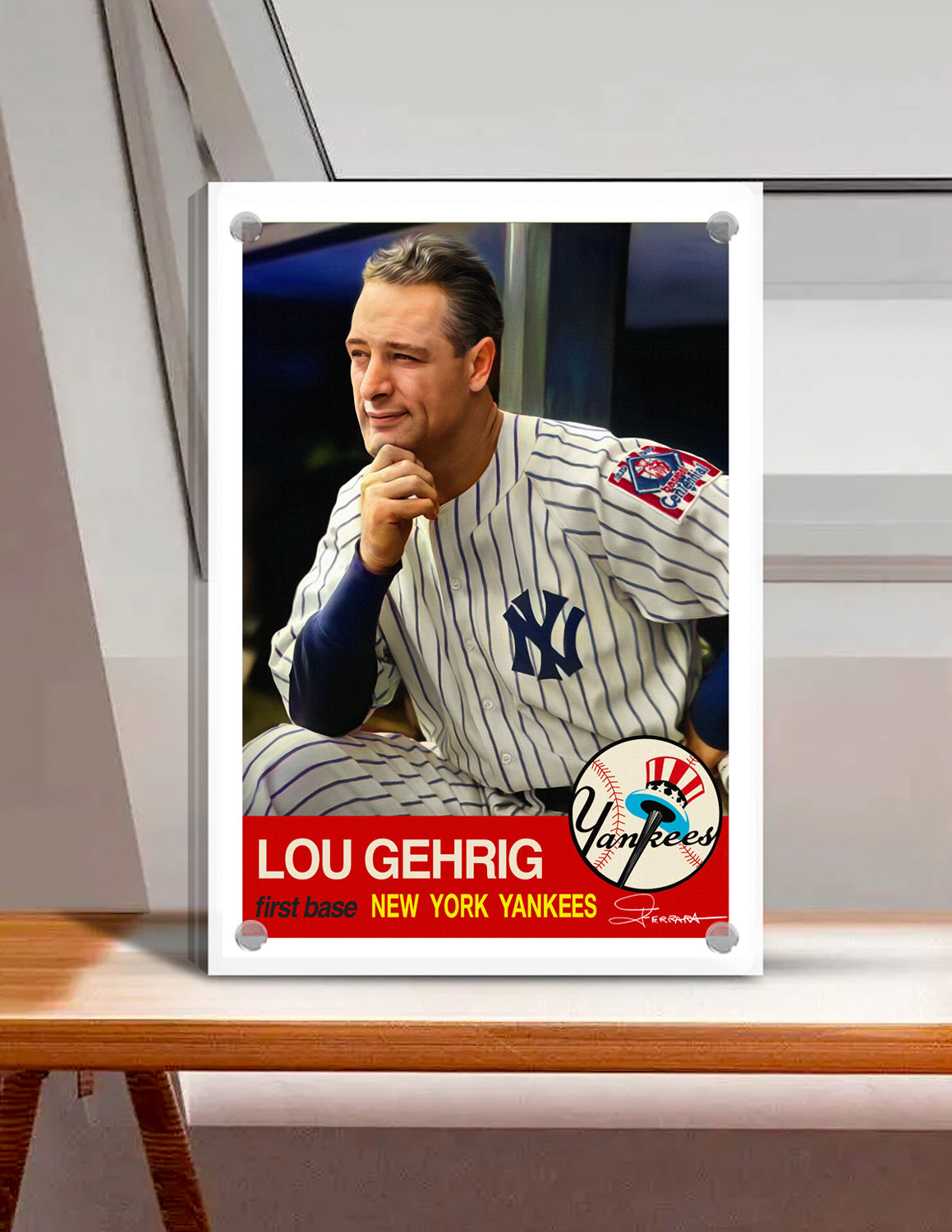 Lou Gehrig - New York Yankees 5"x 7" Baseball Card Art