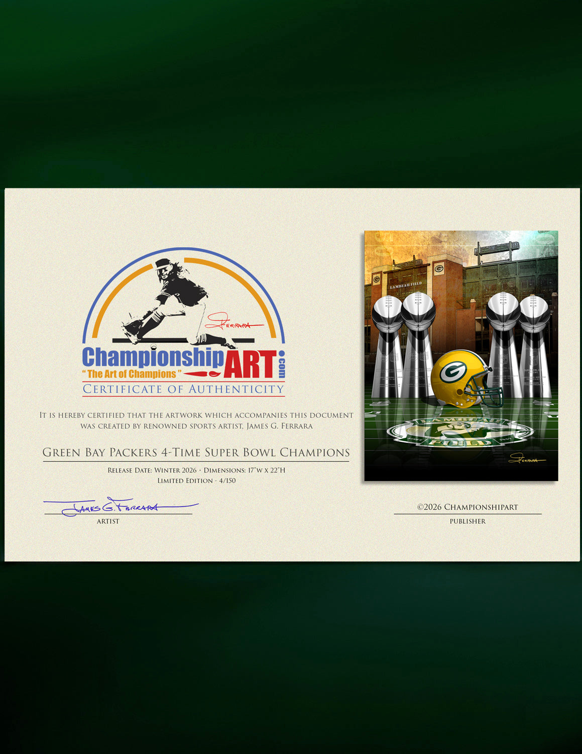 Green Bay Packers  4-Time Super Bowl Champions