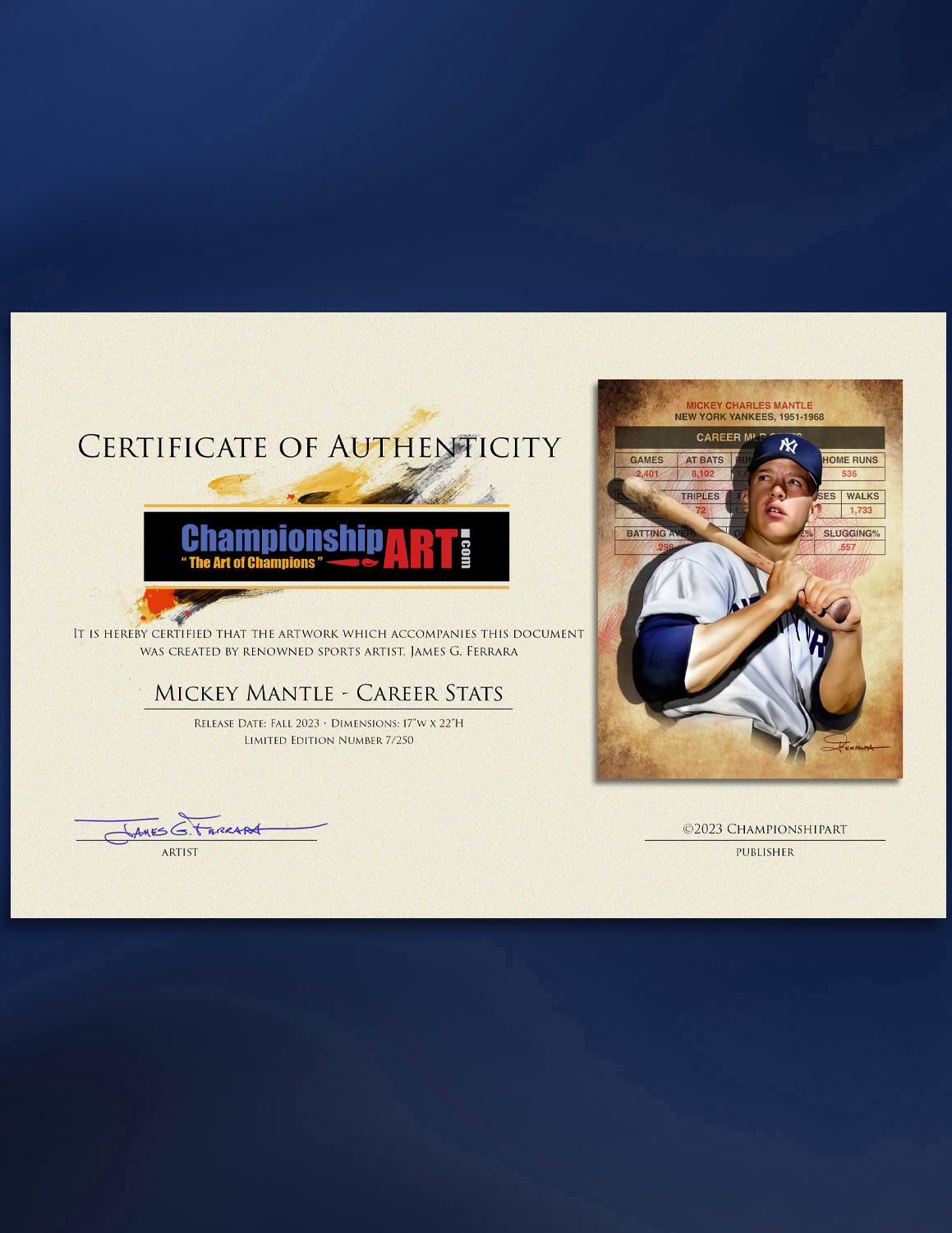 Mickey Mantle Collectible Print