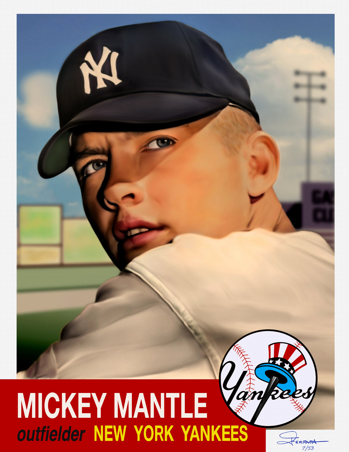 1953 Mickey Mantle Topps #82 Print