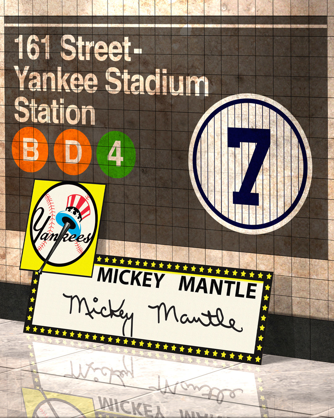 Mickey Mantle #7 - NYC Subway Art