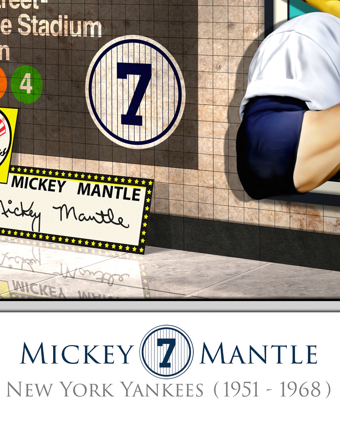 Mickey Mantle #7 - NYC Subway Art