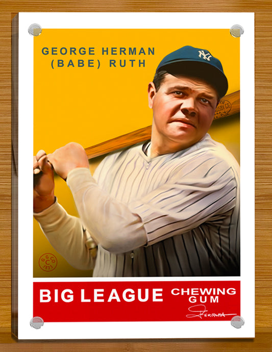 Babe Ruth - New York Yankees 5"x 7" Baseball Card