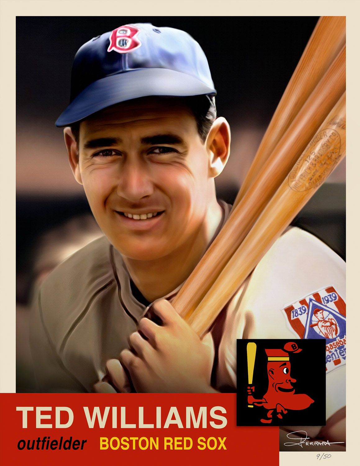 Ted Williams 1953 Style Baseball Card