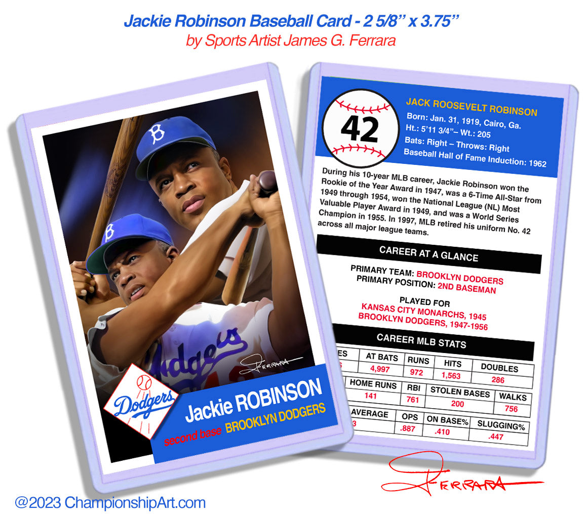 Jackie Robinson 42 Brooklyn Dodgers Baseball Print Poster Art