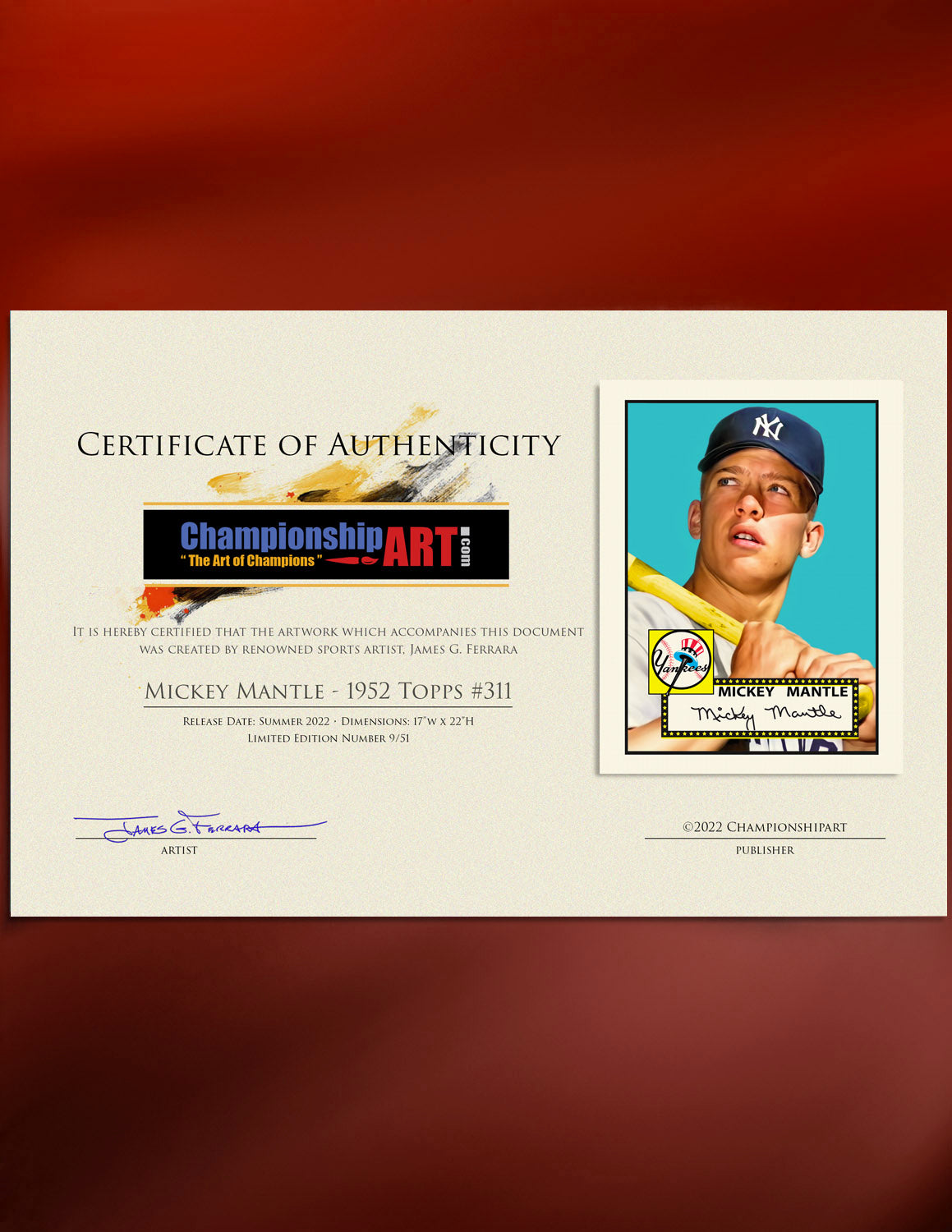 Mickey Mantle 1954 Topps Card Archival Print – ChampionshipArt - The Art of  Champions
